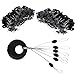 VIPMOON 600 Pieces Fishing Bobber Stopper, Rubber Bobber Stops for Fishing Line, 6 in 1 Oval Floats Sinker Stops, Black, Size S Slip Bobbers