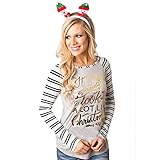 Tenworld Women Printed Casual Tops Long Sleeve T-shirt Basic Tee