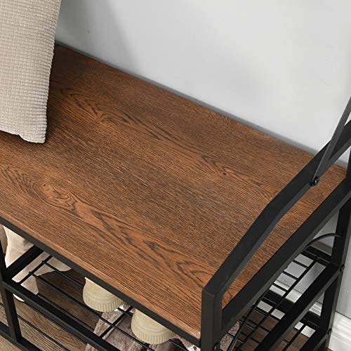 O&K FURNITURE Hall Tree with Shoe Storage, Entryway Bench with Coat