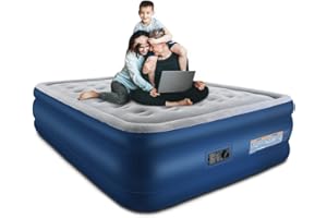TXZ OUTDOOR Queen Air Mattress with Built in Pump,Blow up Mattress in 3 Mins Self-Inflation/Deflation,Foldable Inflatable Mattress,colchon inflable,660lb Max,Foldable&Portable,Air Bed for Home&Guest ,80x60x18in