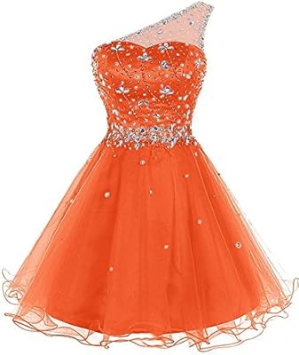 short orange homecoming dresses