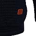 Jinshida Men's Square Pattern Quilted Hoodie Sweatshirt Navy L