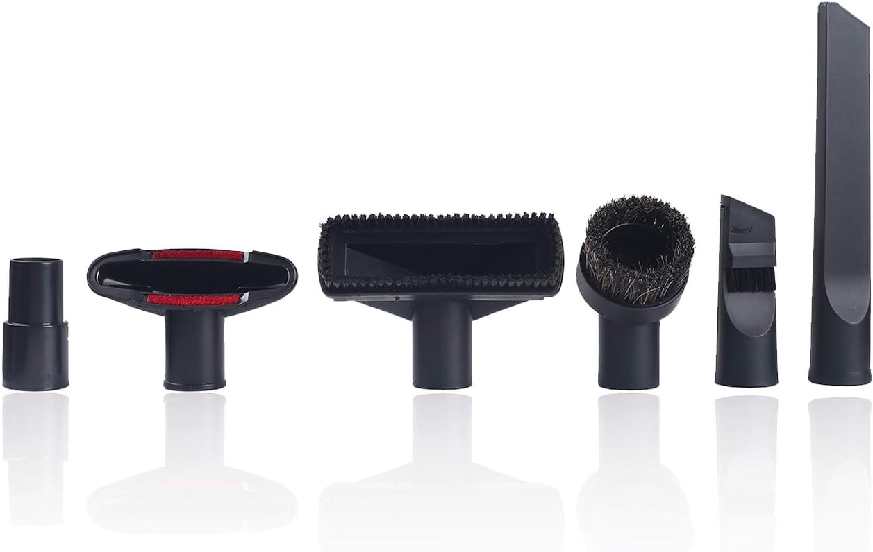 LQSmile Vacuum Cleaner Accessories Universal Dusty Brush Replacement Attachments Kit Brush Nozzle Crevice Tool 32mm (1 1/4 inch) 35mm (1 3/8 inch) (Accessories 7pcs)