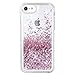 Caka Glitter Case for iPhone SE 2020 2022 5G Case for Women Girls Glitter Bling Liquid Flowing Sparkle Glitter Case for iPhone 7 8 (4.7 inch) (Rose Gold)