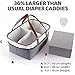 Baby Diaper Caddy Organizer - Grey Nursery Essentials Storage - Portable Basket for Car - Newborn Nursery Décor and Changing Table Accessory