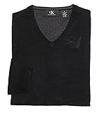 Calvin Klein Men's V-Neck Merino Wool Sweater (Medium, Black)