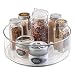 mDesign Plastic Round Lazy Susan Rotating Turntable Food Storage Container for Cabinet, Pantry, Refrigerator, Countertop, Spinning Organizer for Spices, Condiments, Baking Supplies - Clear primary