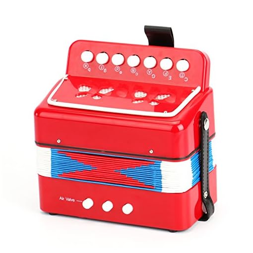Tosnail Kids Piano Percussion Accordion Musical Toy, Red - Image 6