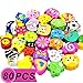 PRALB 80PCS Assorted Animals Collection Pencil Top Erasers, Adorable Animal Designs Won't Smudge Or Tear Paper,Eraser Caps Style Great for Homework, Party Favors, and Art Supplies.（2.5cm2cm1.2cm）