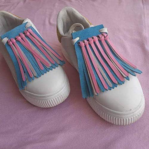 pink and blue baby shoes
