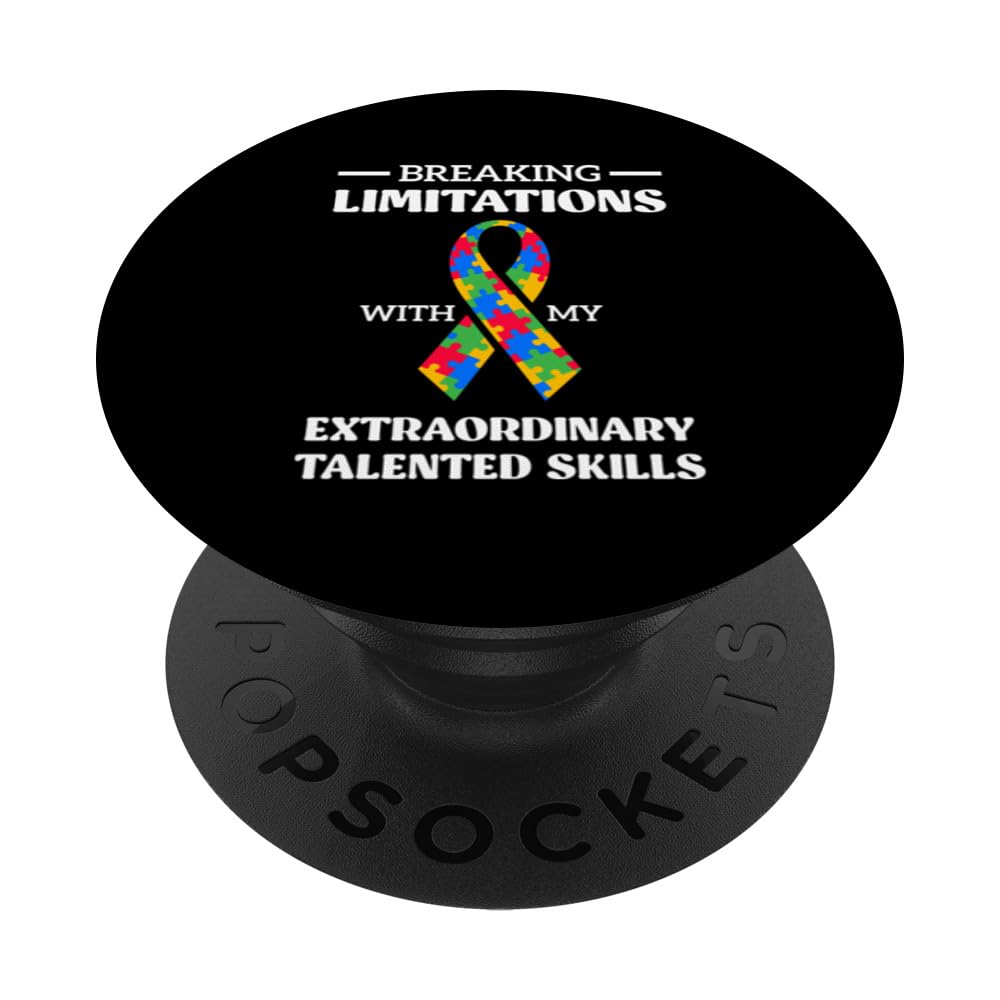 Autism Awareness Puzzle Ribbon Autistic Child Talents Skills PopSockets Swappable PopGrip