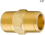 BE-TOOL 2pk BSP 3/8" Male to 3/8" Male Brass Straight Pipe Connector Adapter view 2