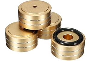 Gorilley 4Pcs 40X20mm Aluminum HiFi AMP Speaker Isolation Stand Turntable Feet Pad (Gold)