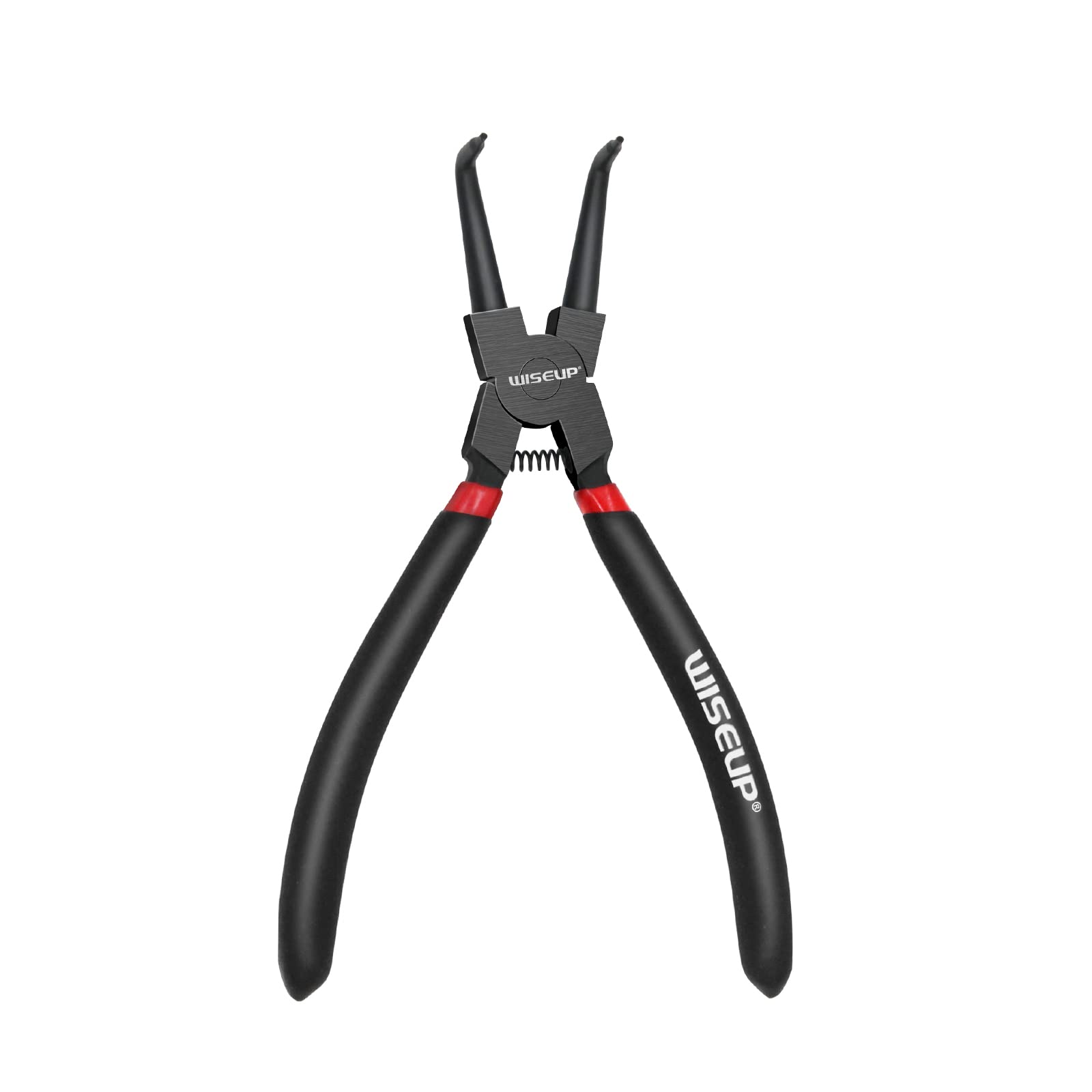 WISEUP Circlip Pliers, 90° Bent External Pliers 170 mm, Anti-Oxidation and Anti-Rust Bent Nose plier, Ergonomic Handle snap Ring plier