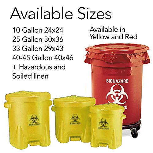 Resilia Medical Biohazard Bags Hazardous Waste Disposal, Meets DOT