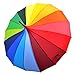 Kung Fu Smith Vintage Rainbow Pagoda Parasol Umbrella, Unique 16 Ribs and UV Protection Stick Rain Umbrella for Women and Girls