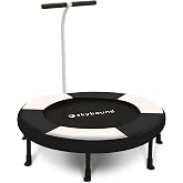 SkyBound 36 Inch Indoor Trampoline for Kids - Kids Trampoline Indoor with Handle - Toddler Trampoline with Upgraded 2.0mm Steel Pipe and Handlebar - Mini Indoor Trampoline for Kids Age 3 and Above