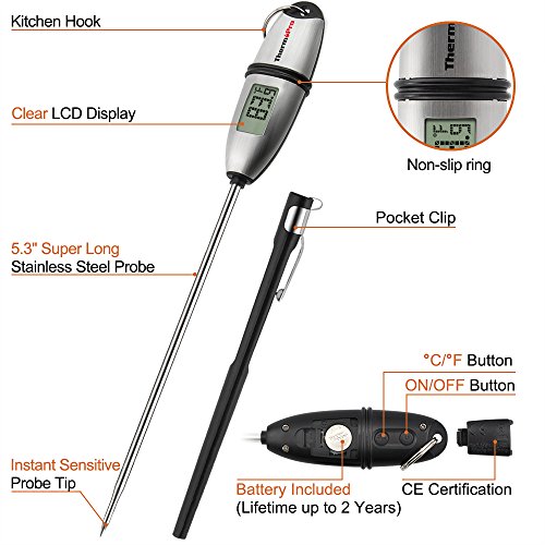 TempPro TempSwift 1 Sec Digital Food Thermometer for Kitchen Cooking