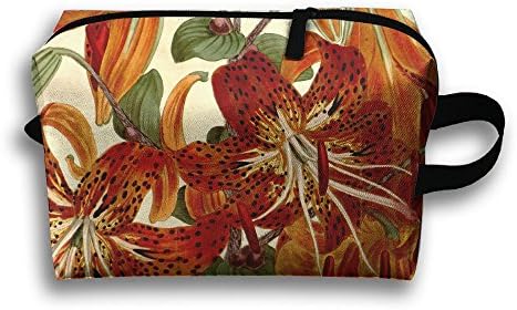 SHOUNABAG Lilium Travel Cosmetic Bags Small Makeup Clutch Pouch Cosmetic And Toiletries Organizer Bag