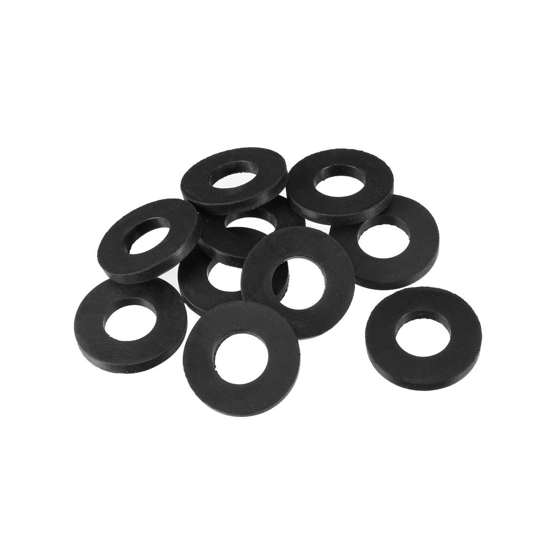 sourcingmap Rubber Flat Washers 24mm OD 12mm ID 3mm Thickness for Faucet Pipe Water Hose, Pack of 10