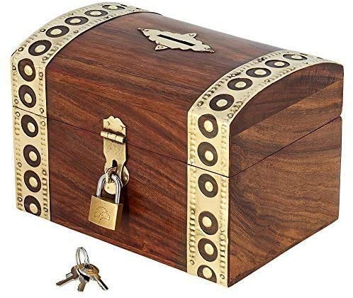 IBLAY Coin Bank Money Saving Box - Banks for Adults - Wood Vacation Piggy Bank (Design_3)