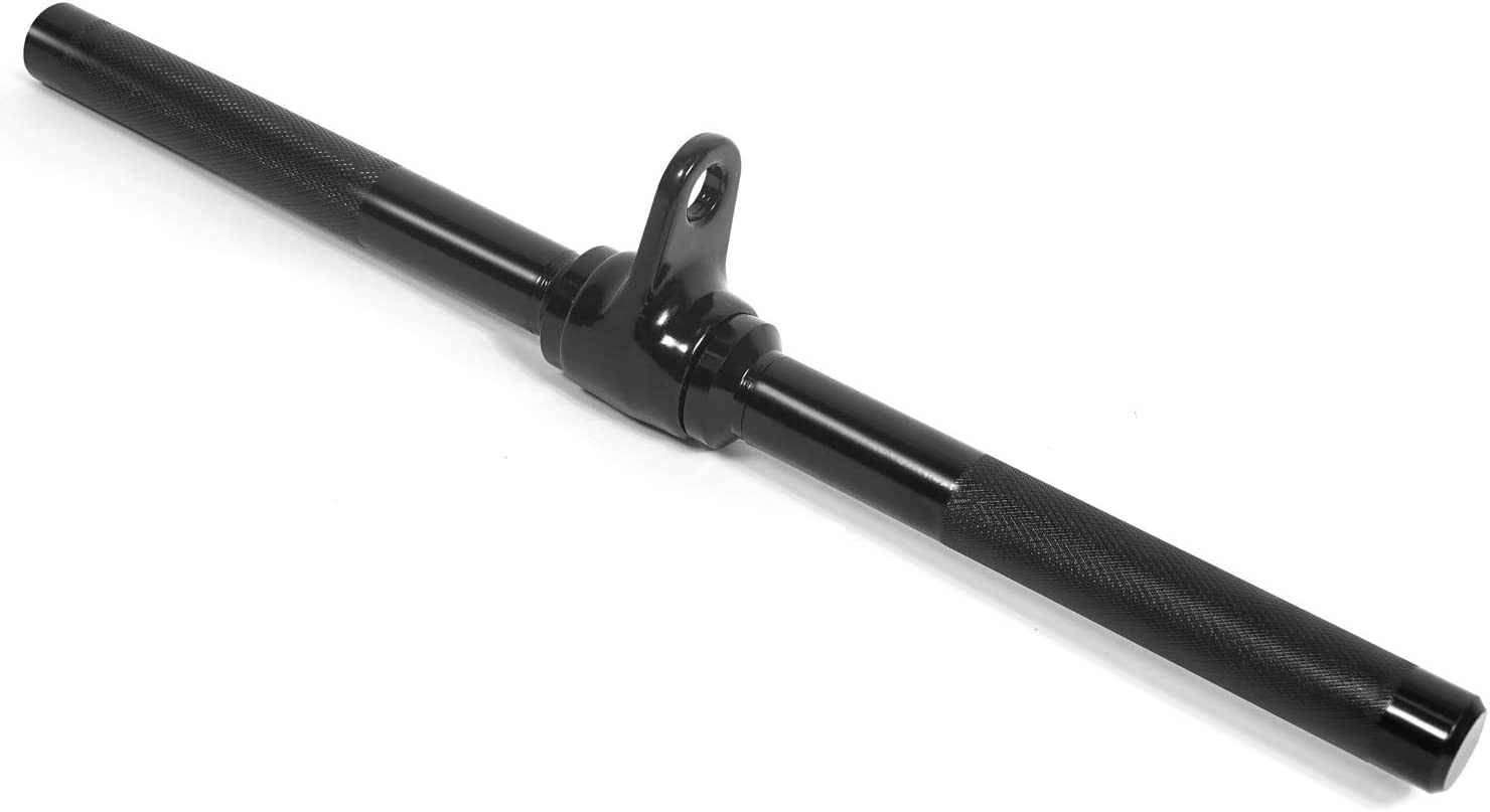 Yes4All S38S D Handle Cable Attachment and Rotating Straight Bar with Diamond Knurled Handle (Black - Straight Rotating Bar)