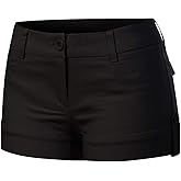Design by Olivia Women's Body Enhancing Comfort Modern City Cuffed Short with Pockets