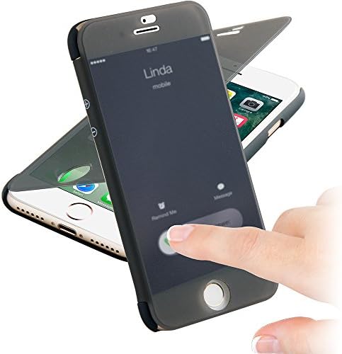 OnlyFolio Touch Activated Folio Case for iPhone 8 | 7 | 6s | 6 - Advanced Touch Technology - View and Use iPhone When Case Closed - Ultra Slim Soft Touch Shell - Smart Case