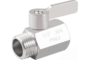 Hsmhose Shower head Shut Off Valve,Water Flow Control Valve,Stainless Steel Valve NPT Thread(1/2" Female X 1/2" Male)