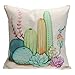 Whitelotous 18 x 18 Inch Creative Cactus Succulent Plants Cotton Linen Decorative Square Cushion Cover Throw Pillow Case Home Sofa Car Decor (2#)