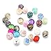 Soleebee Mixed Random 18mm Aluminum Glass Snap Button Jewelry Charms DIY Accessories (Shell+Rose)