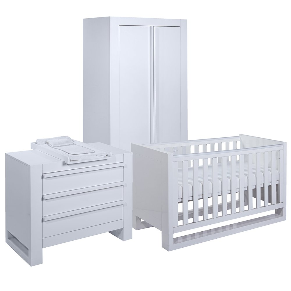 white gloss cot bed