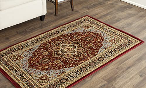 SAFAVIEH Lyndhurst Collection Accent Rug - 3'3" x 5'3", Red & Black, Traditiona…