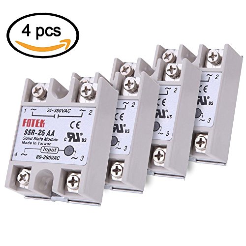 Buy SSR Solid State Relay, 4PCS SSR25AA Single Phase Solid State Relay