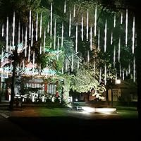 ABDQPC Shower Rain Lights Outdoor Christmas String Lights Drop 11.7inch 8 Tubes Cascading Fairy Lights for Christmastree Garden Wedding Party Home DecorWedding Party Home Decor White