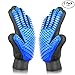 ASENKU Pet Grooming Glove Comfortable Efficient Pet Hair Remover Mitt Perfect for Cats & Dogs with Long or Short Fur Breathable Washing Deshedding Massage Tool, One Pair