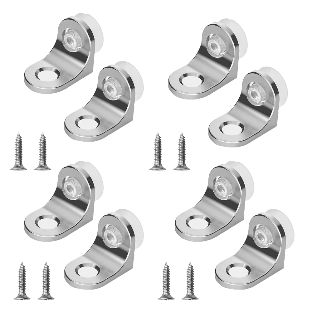 zalati Shelf Brackets 16pcs L Bracket Supports Metal Pegs with Anti-Slip Rubber Suction Pad for Wood Glass Bookshelf Cabinet Cupboards - Round