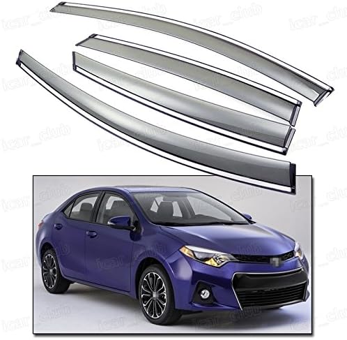 Front & Rear Side Window Deflector Visor Vent Shade for Toyota Corolla 2014 2015