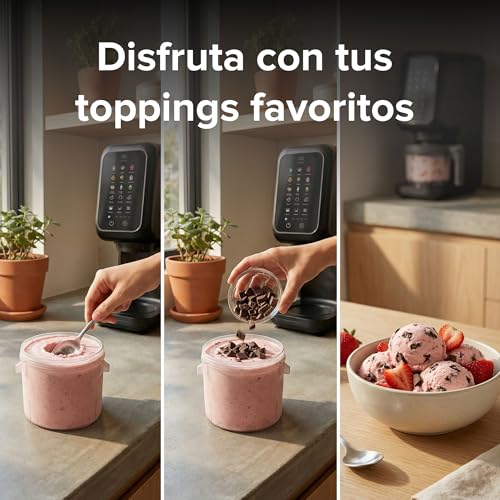 AVERA Máquina para hacer helados con 9 programas y 3 recipientes de 450 ml, Crea sorbetes, batidos, bebidas congeladas, creamy, slushie machine, ice cream maker, maquina de nieva de yogurt | MHM01