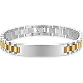 MYNENEY 10mm mens stainless steel bracelet Watch link chain bracelet for men Silver/Gold/Black-7.48/7.68/8.27 Inch Length Classic men Jewelry