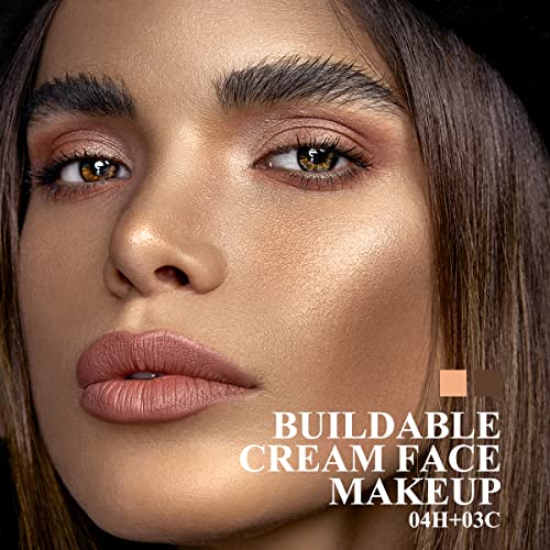 LUXAZA 2PCS CREAM CONTOUR HIGHLIGHTER STICK FACE MAKE UP KIT, CREME BRONZER STICK FOR GIRLS AND WOMEN #HC2 COPPER/TANNED-BROWN