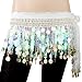 BellyLady Belly Dance Hip Scarf Skirt Wrap With Paillettes-rose red