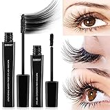 QIBEST 4D Silk Fiber Lash Mascara, Mascara Cream Makeup Lash, Natural Ingredients Mascara for Thickening & Lengthening, Last All Day & Waterproof, Non-Toxic Hypoallergenic and Paraben-Free