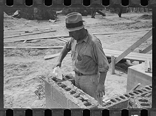 Cinder block construction. Greenbelt, Maryland