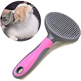 Hesiry Cat Brush Pet Soft Brush for Shedding Removes Loose Undercoat,Slicker Brush for Pet Massage-Self Cleaning