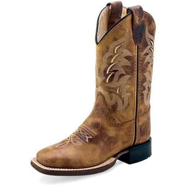 Amazon.com | Old West Kids Boots Square Toe Vintage (Toddler) Tan