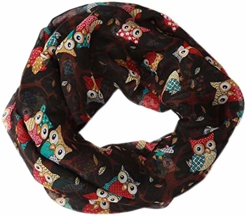 HaiHui 67Inch 1Pcs Long Scarf Owl Pattern Printed Winter Voile Warm Wraps Shawl for Girls Womens 15 Style Optional