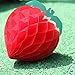 SUNBEAUTY Strawberry Balls Honeycomb 5Pcs Tissue Paper Strawberry Birthday Party Decoration Honey Combs Decor for Wedding Birthday Baby Shower Home