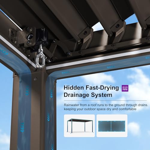 PURPLE LEAF 10x14 Louvered Pergola Review: Aluminum Outdoor Structure with LED Lighting image 23