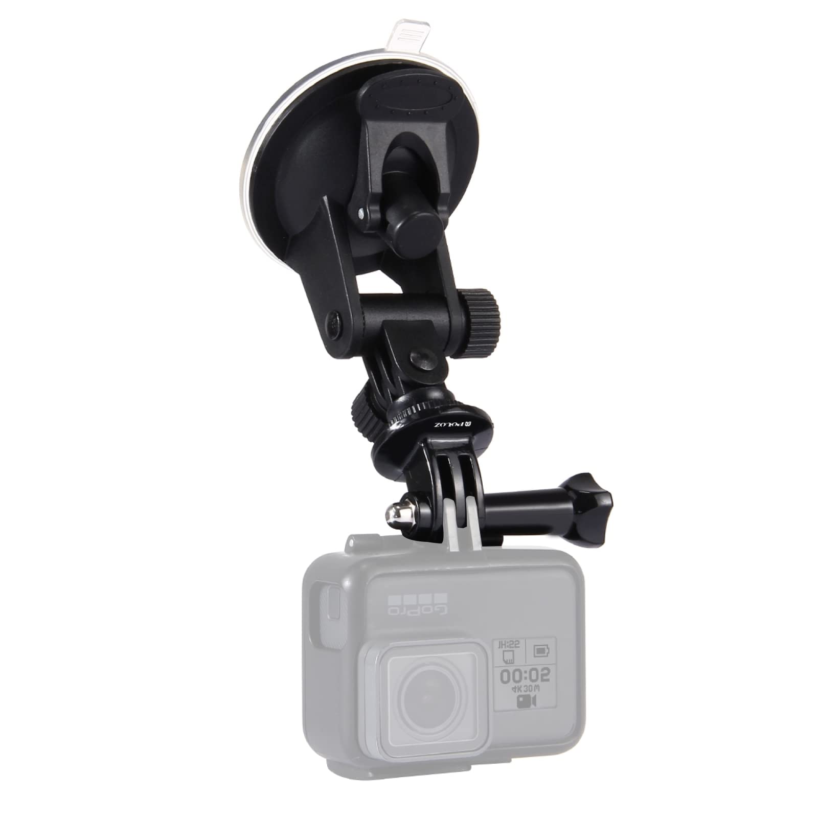 PULUZ Camera Car Suction Cup Mount for Gopro 13 12 11 10 9 8 7 6, Adjustable Vehicle Window & Windshield Car Holder for Gopro, DJI OSMO Pocket,insta360 Assesseories